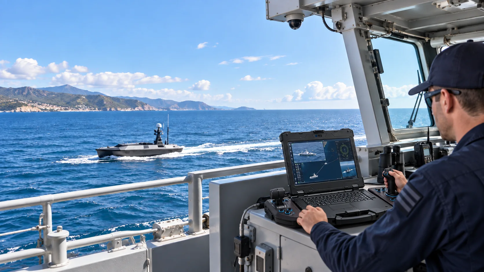 Illustrative maritime military operation using a Durabook controller